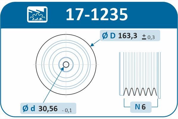 IJS GROUP Crankshaft pulley Article number: 17-1235 cheaply