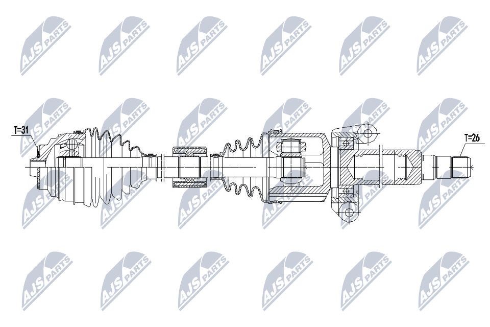 NTY Drive shaft Article number: NPW-BM-141 cheaply