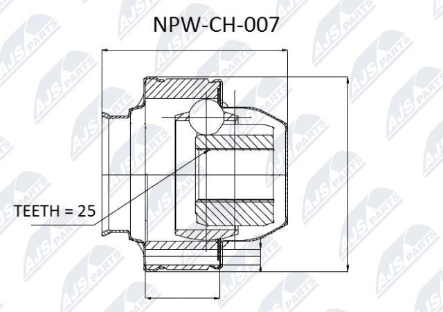 NTY Joint kit, drive shaft Article number: NPW-CH-007 cheaply