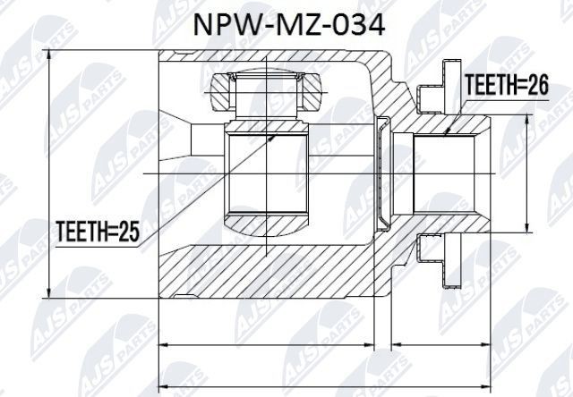 NTY Joint kit, drive shaft Article number: NPW-MZ-034 cheaply