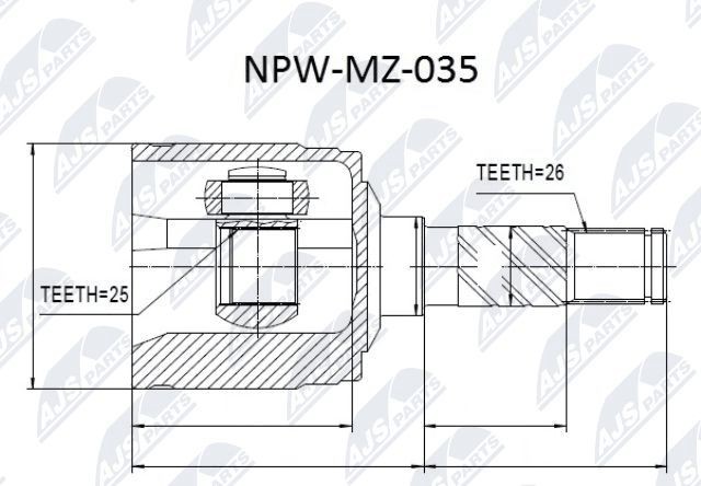 NTY Joint kit, drive shaft Article number: NPW-MZ-035 cheaply