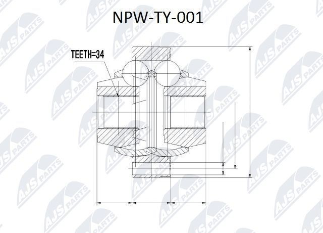 NTY Joint kit, drive shaft Article number: NPW-TY-001 cheaply