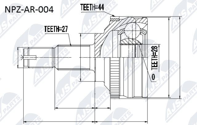 NTY Joint kit, drive shaft Article number: NPZ-AR-004 cheaply