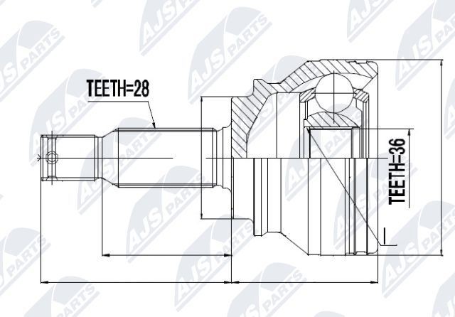 NTY Joint kit, drive shaft Article number: NPZ-CH-003 cheaply