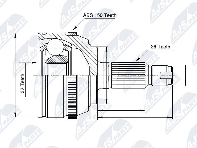 NTY Joint kit, drive shaft Article number: NPZ-HD-037 cheaply