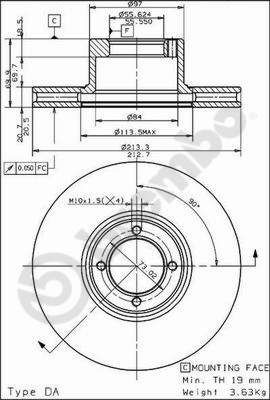 BREMBO Brake disc Article number: 09.4933.10 cheaply