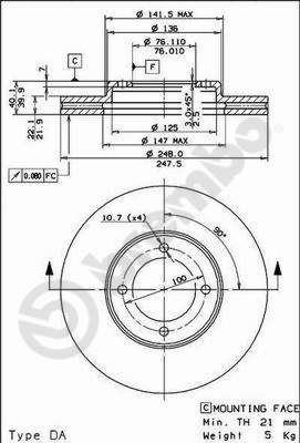 BREMBO Brake disc Article number: 09.5678.10 cheaply