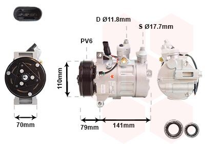 VAN WEZEL Air conditioning compressor Article number: 3001K710 cheaply