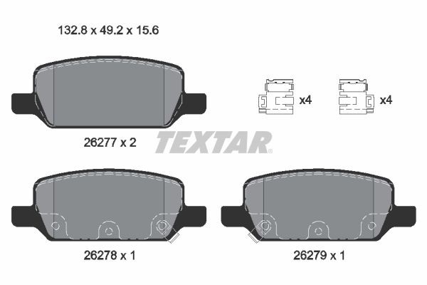 TEXTAR Brake pad set Article number: 2627701 cheaply