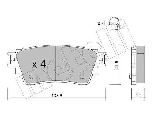 METELLI Brake pad set Article number: 22-1160-0 cheaply