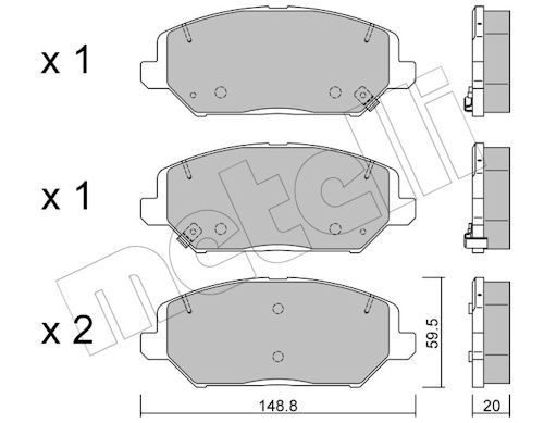 METELLI Brake pad set Article number: 22-1163-0 cheaply