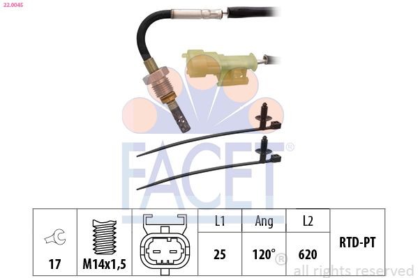 FACET Sensor, exhaust gas temperature Article number: 22.0045 cheaply