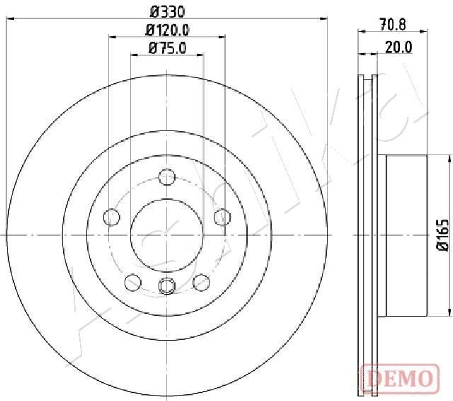 ASHIKA Brake disc Article number: 61-00-012C cheaply