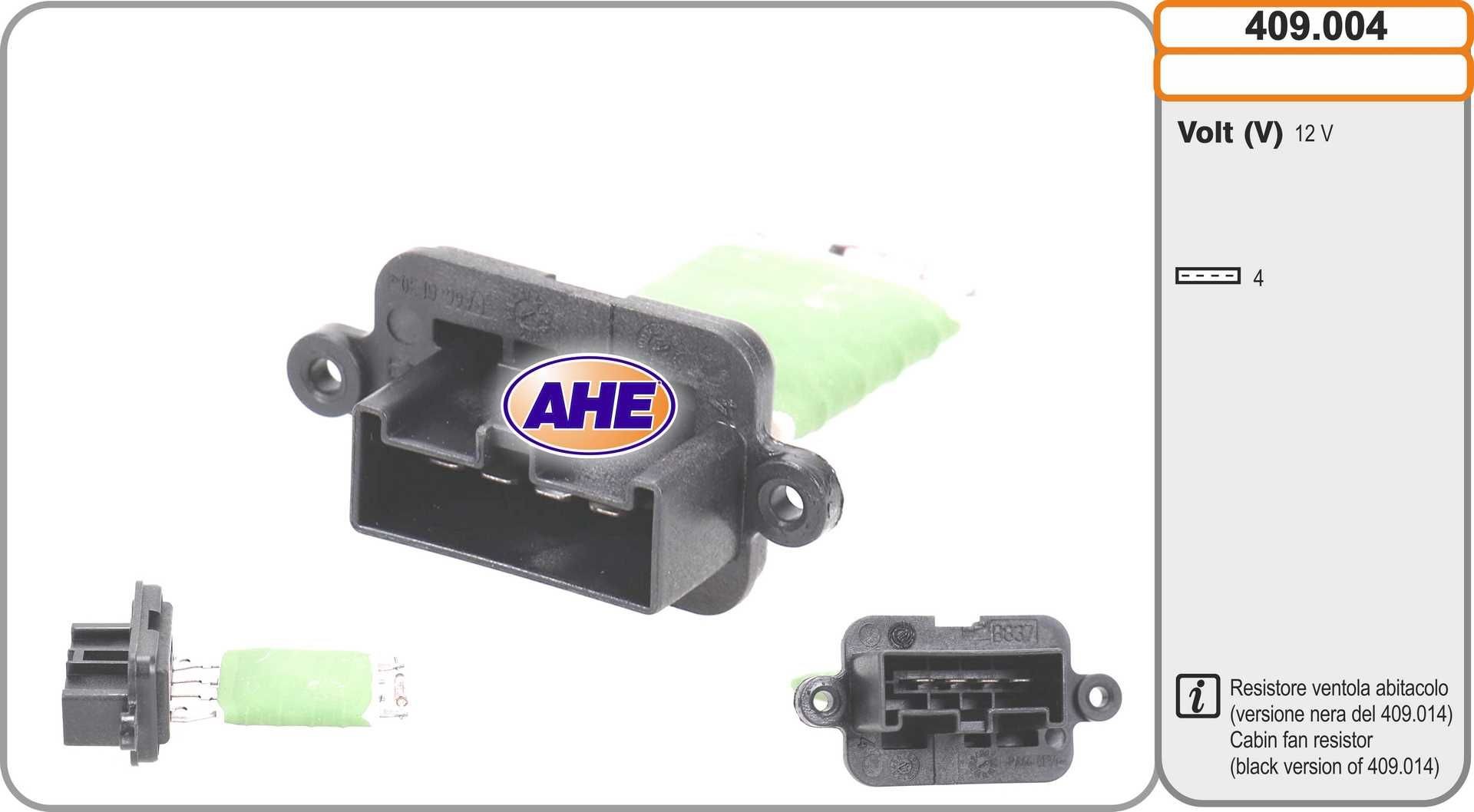 AHE Pre-resistor, electro motor radiator fan Article number: 409.004 cheaply