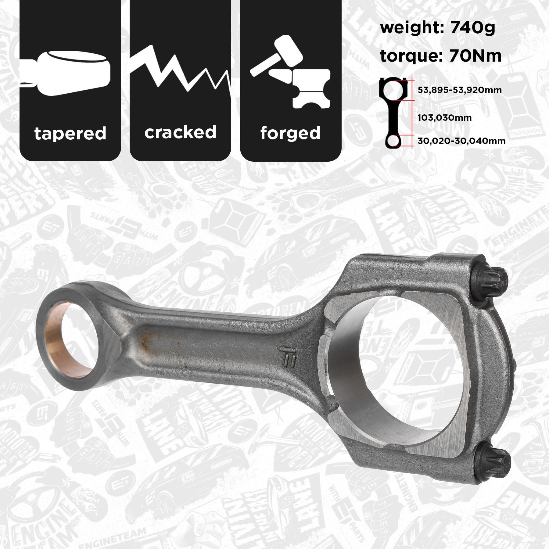 ET ENGINETEAM OM0062 Connecting Rod INSIGNIA 2.0 CDTI (68) 130 PS Diesel 2017