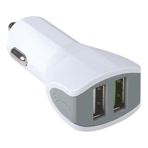 Celly Billader Car Charger Varenummer: CC2USBTURBOWH billige