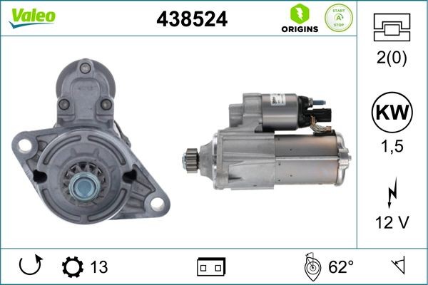 VALEO Starter motor Article number: 438524 cheaply