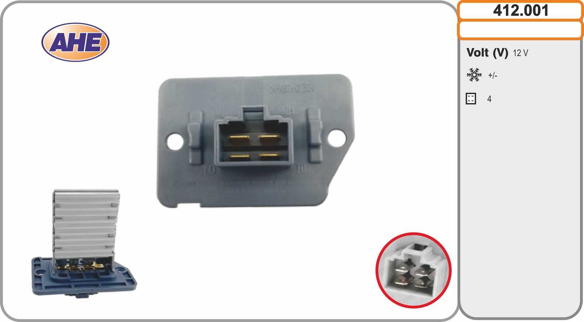 AHE Pre-resistor, electro motor radiator fan Article number: 412.001 cheaply