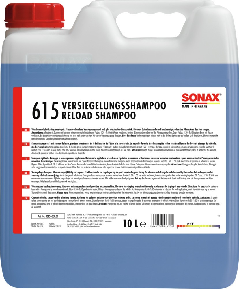 SONAX Bilshampoo Varenummer: 06156000 billige