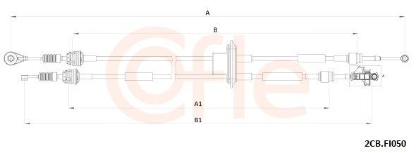 COFLE 2CB.FI050 Cable, manual transmission PANDA 1.3 JTD Multijet 4x4 (169AXG1A, 169AXG2A) 75 PS Diesel