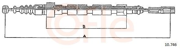 COFLE Hand brake cable Article number: 92.10.746 cheaply