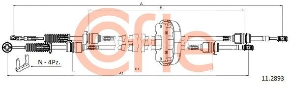 COFLE 92.11.2893 Cable, manual transmission VIVARO 2.0 ECOTEC (F7, A07, J7) 117 PS Petrol