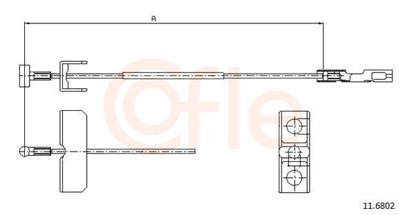 COFLE Hand brake cable Article number: 92.11.6802 cheaply