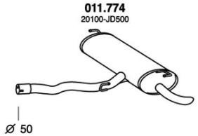 PEDOL Rear silencer Article number: 011.774 cheaply
