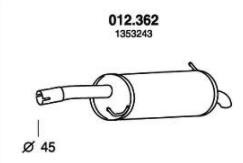 PEDOL Rear silencer Article number: 012.362 cheaply
