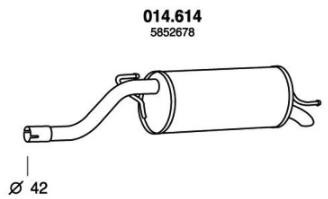PEDOL Rear silencer Article number: 014.614 cheaply