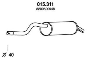 PEDOL Rear silencer Article number: 015.311 cheaply