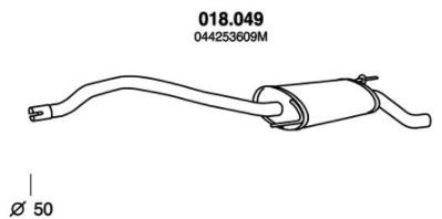 PEDOL Rear silencer Article number: 018.049 cheaply