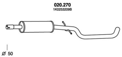 PEDOL Middle silencer Article number: 020.270 cheaply
