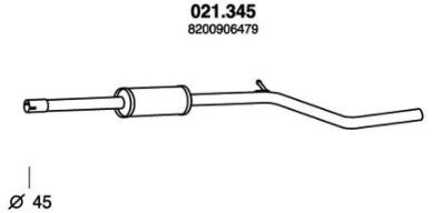 PEDOL Middle silencer Article number: 021.345 cheaply