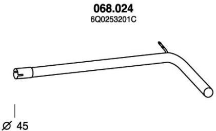PEDOL Exhaust Pipe Article number: 068.024 cheaply
