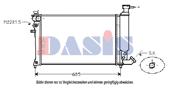 AKS DASIS Radiaator, mootorijahutus Artikli number: 081250N soodsalt