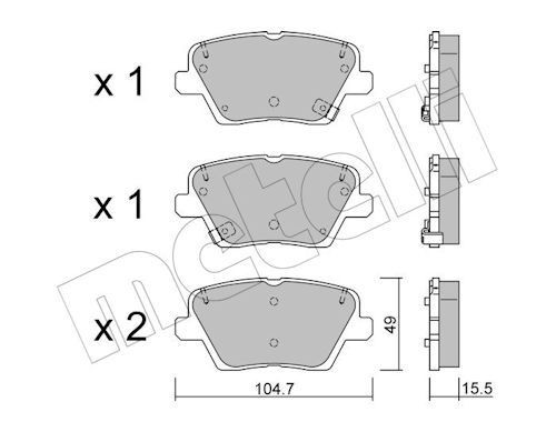 METELLI Brake pad set Article number: 22-1243-0 cheaply