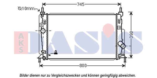 AKS DASIS Engine radiator Article number: 160780N cheaply