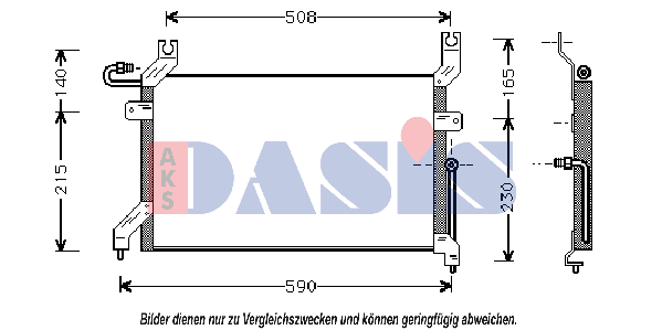 AKS DASIS Air conditioning condenser Article number: 322020N cheaply