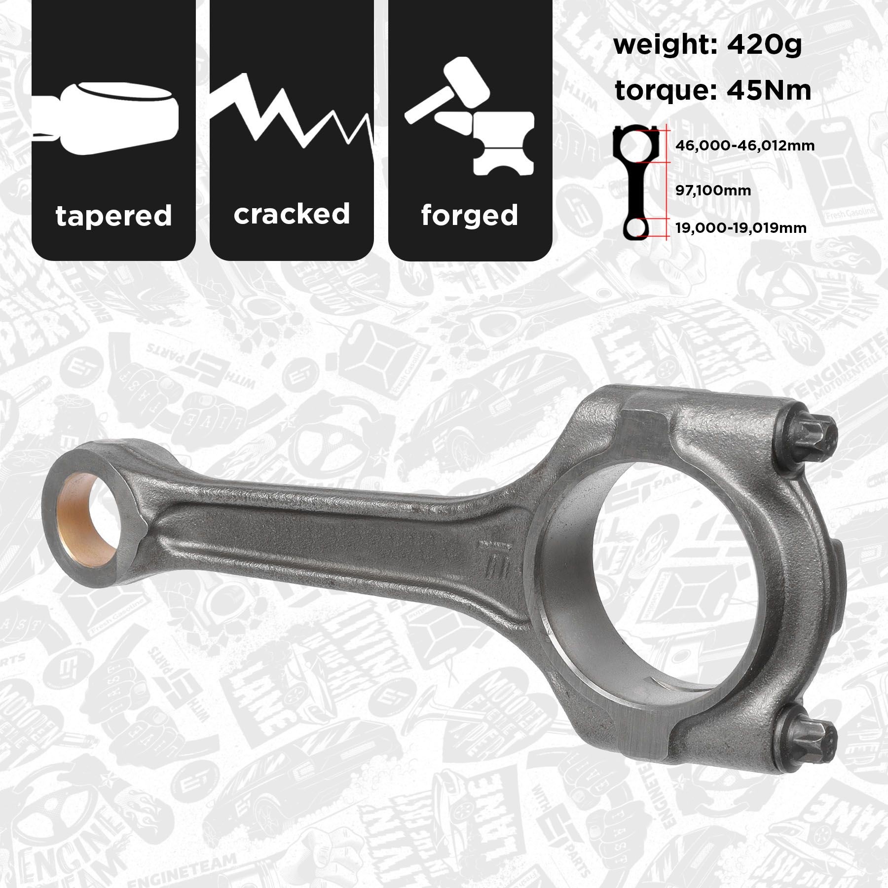 ET ENGINETEAM OM0067 Connecting Rod INSIGNIA 1.6 116 PS Petrol 2017