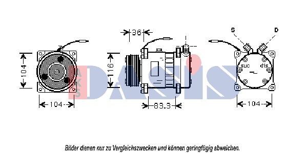 AKS DASIS Air conditioning compressor Article number: 850446N cheaply