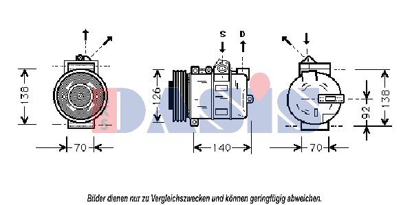 AKS DASIS Air conditioning compressor Article number: 853040N cheaply