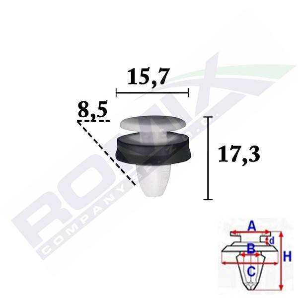 ROMIX Clip, trim / protective strip Article number: C70342 cheaply