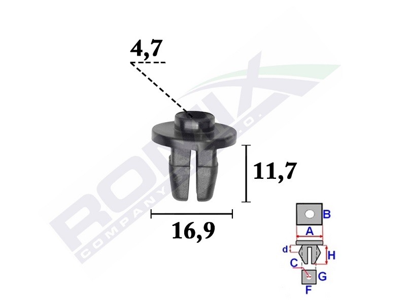 ROMIX Clip, trim / protective strip Article number: C70359 cheaply