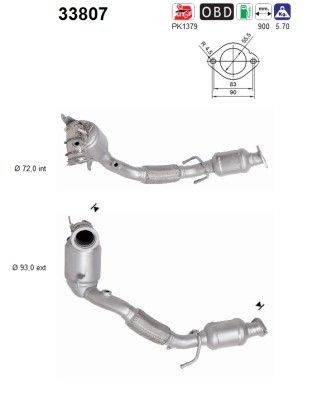 AS Catalytic converter Article number: 33807 cheaply