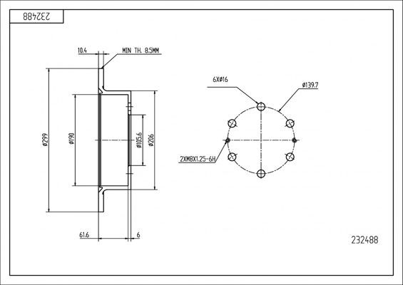 HART Brake disc Article number: 232 488 cheaply