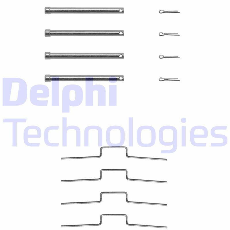 DELPHI LX0165 Σετ βοηθ. εξαρτημάτων, τακάκια φρένων DEFENDER 2.4 Td4 4x4 140 PS Πετρέλαιο 2016