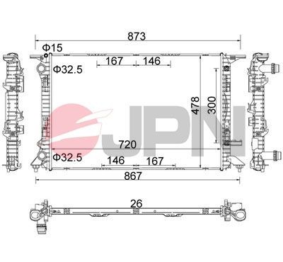 JPN Engine radiator Article number: 60C9005-JPN cheaply