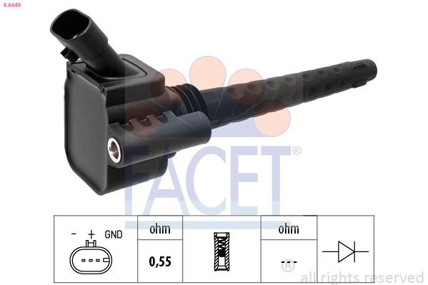 FACET Ignition coil Article number: 9.6449 cheaply
