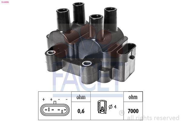 FACET Ignition coil Article number: 9.6496 cheaply
